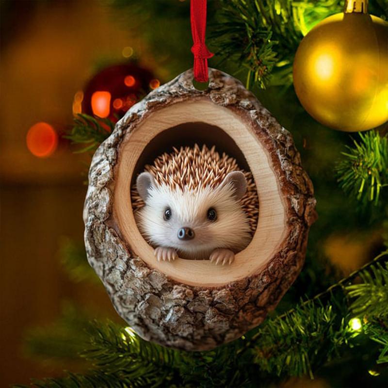 Home Decor Trends 2025 - Cartoon Animal Christmas Tree Pendants 2D