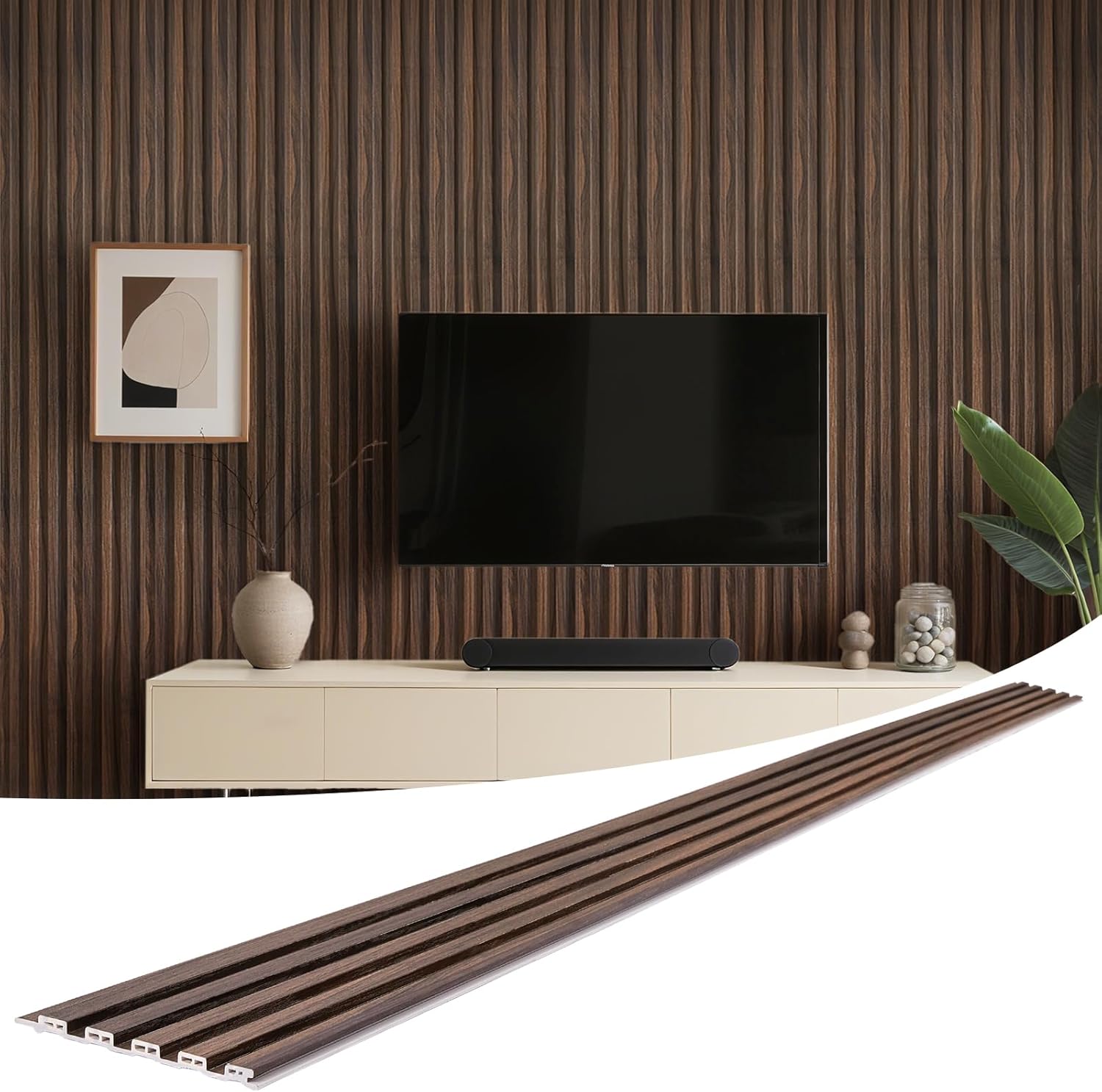 Home Decor Wall Panels - WPC Slat Wall Panels 8 Pack
