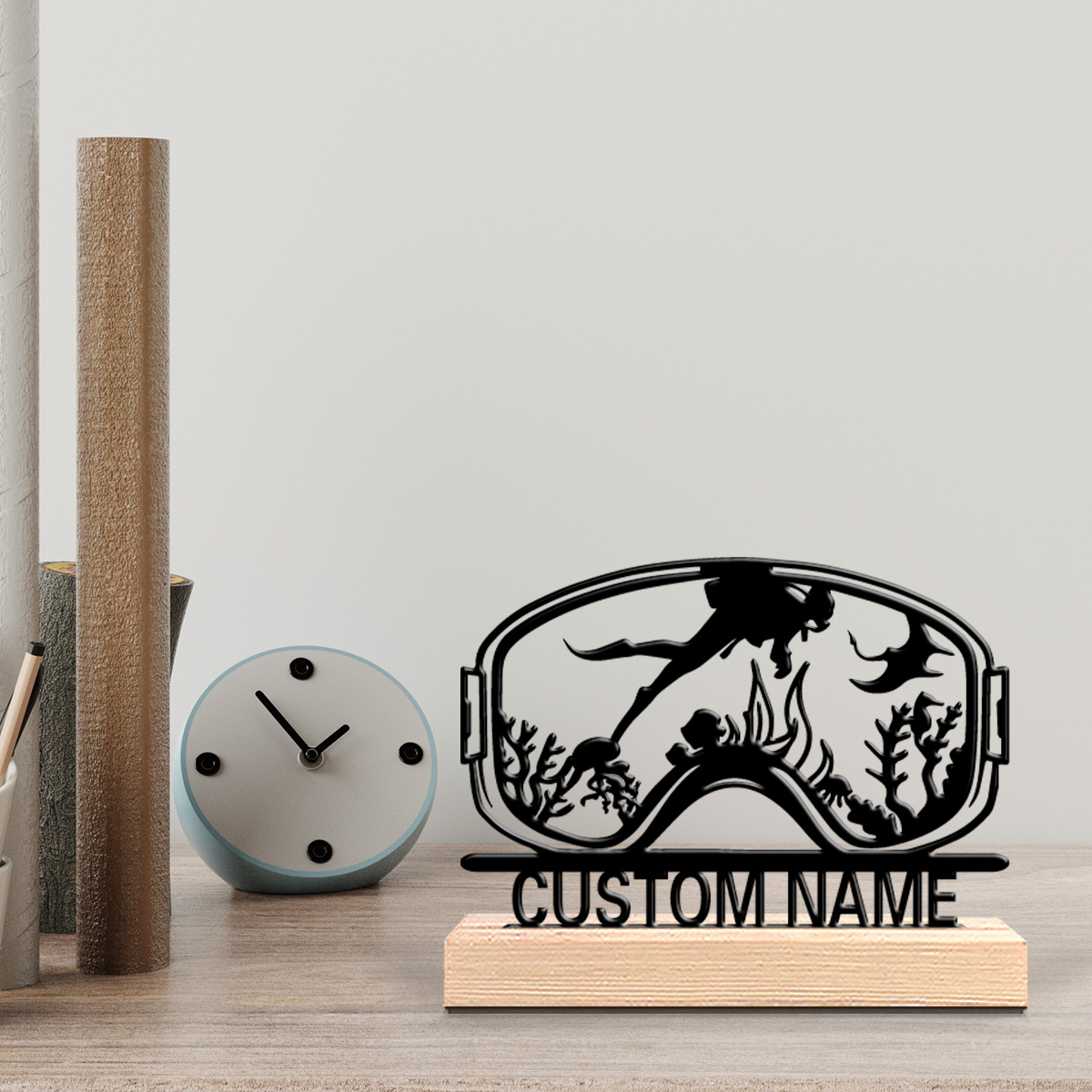 Home Decor Mod - 1pc Cute Personalized Custom Diving Wooden