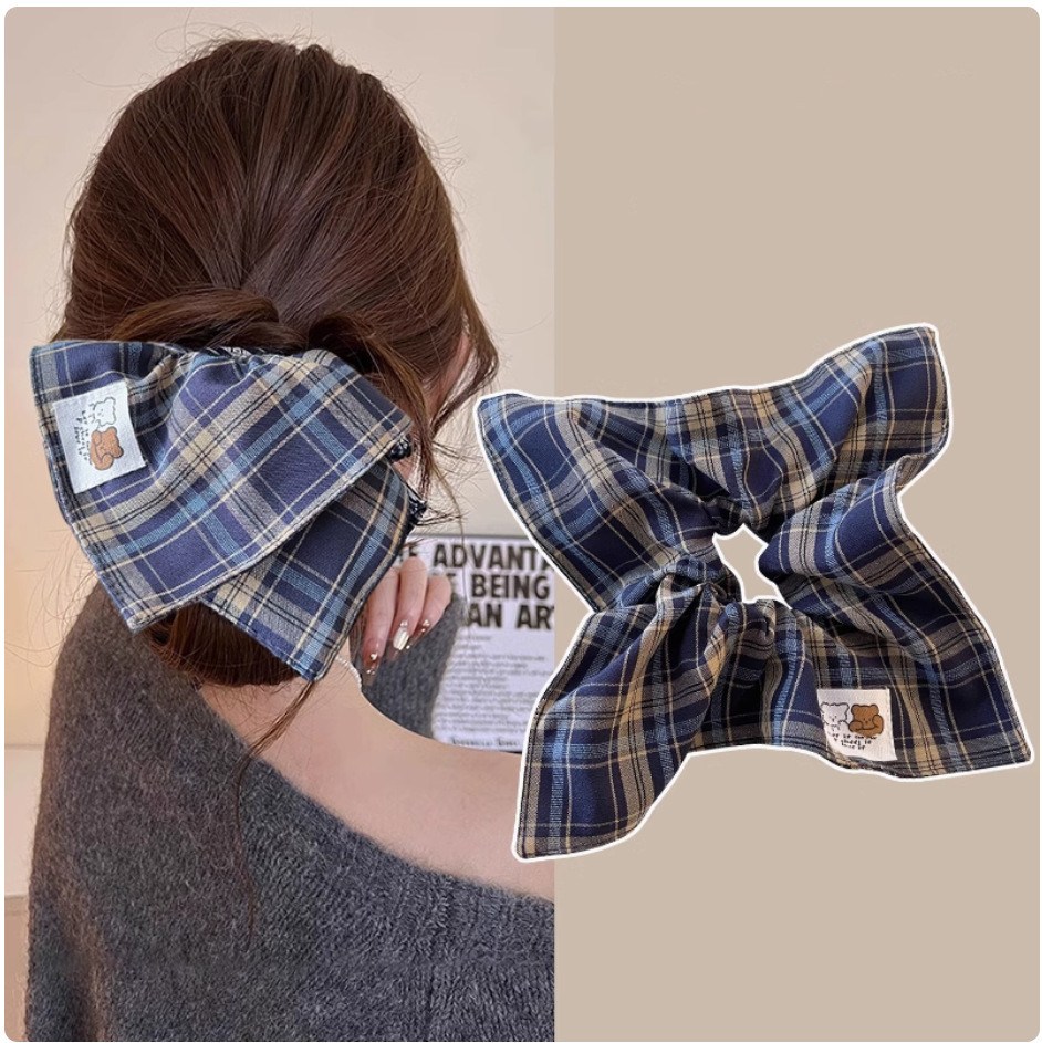 Home Decor Trends 2025 - 2025 Fashion Square Plaid Scrunchie Women