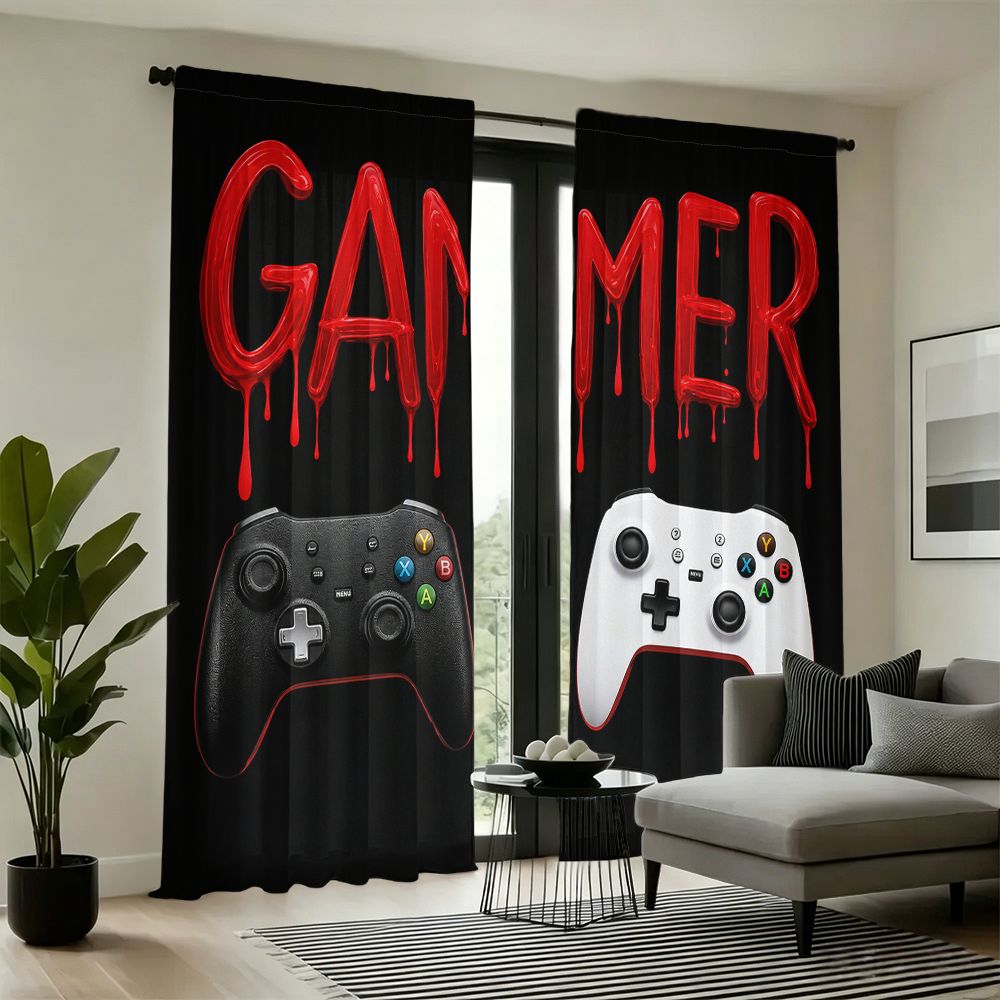 Gamer Curtains Black Video Gam - Home Decor Youtube Videos recension och pris