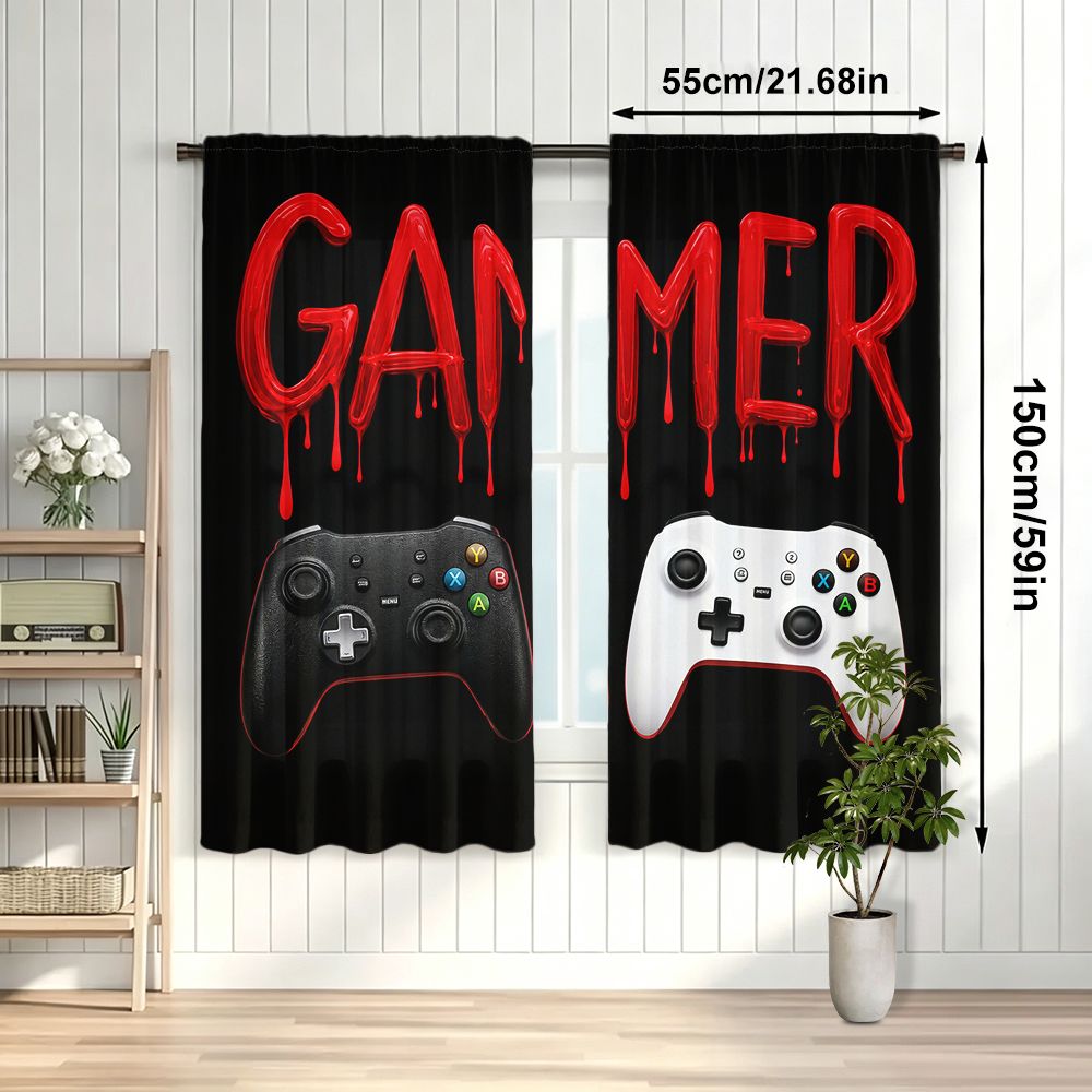 Gamer Curtains Black Video Gam - Home Decor Youtube Videos recension och pris