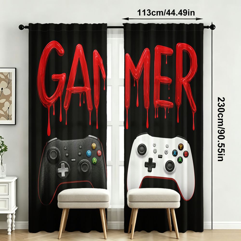Gamer Curtains Black Video Gam - Home Decor Youtube Videos recension och pris