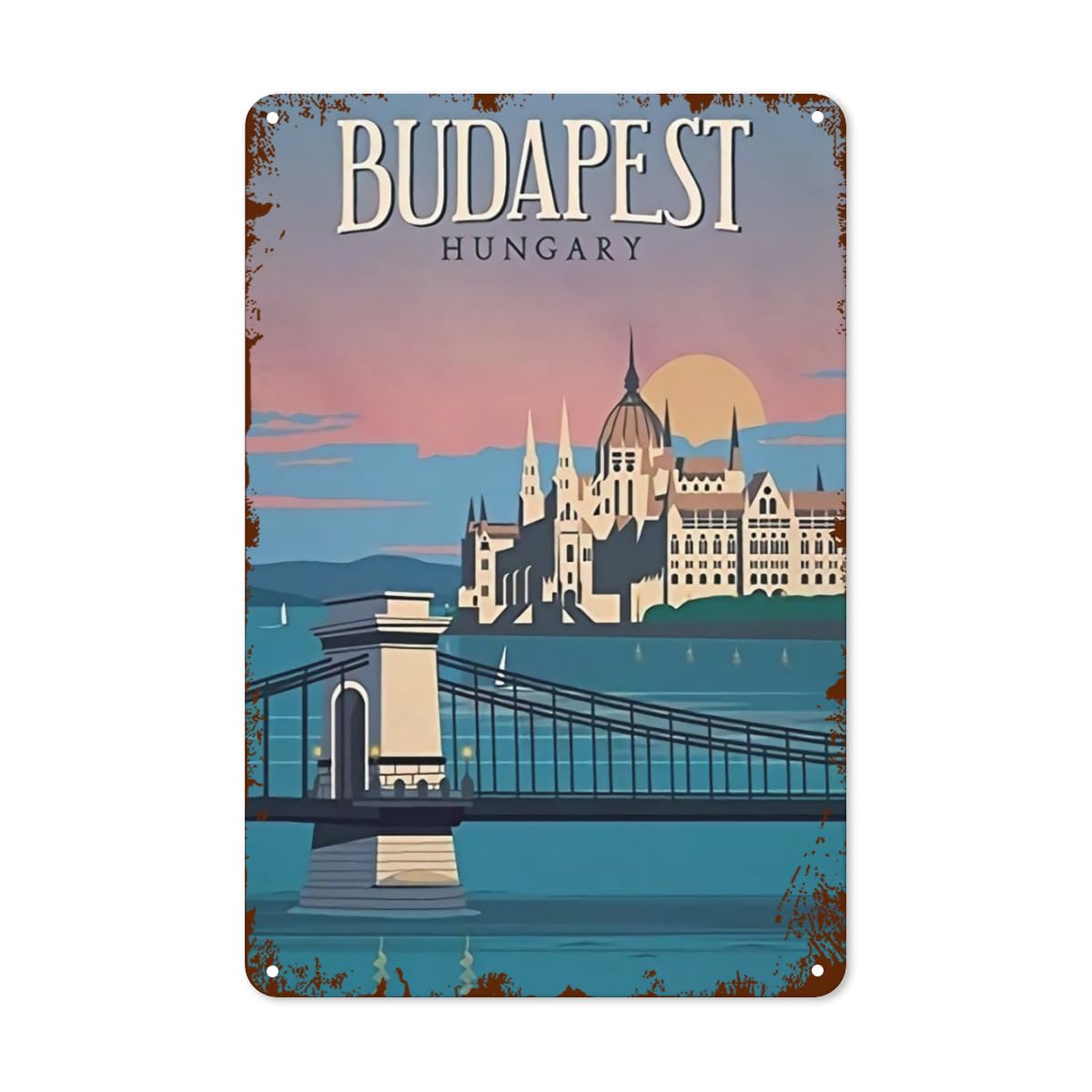 Vintage Tin Sign Budapest Meta - Home Decor Store recension och pris
