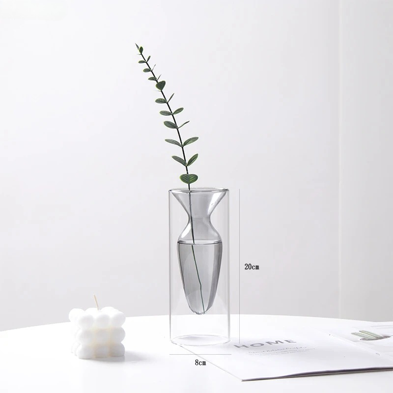Colorful Double-layer Glass Va - Terrarium Glass Bottle recension och pris
