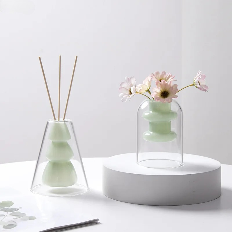 Colorful Double-layer Glass Va - Terrarium Glass Bottle recension och pris