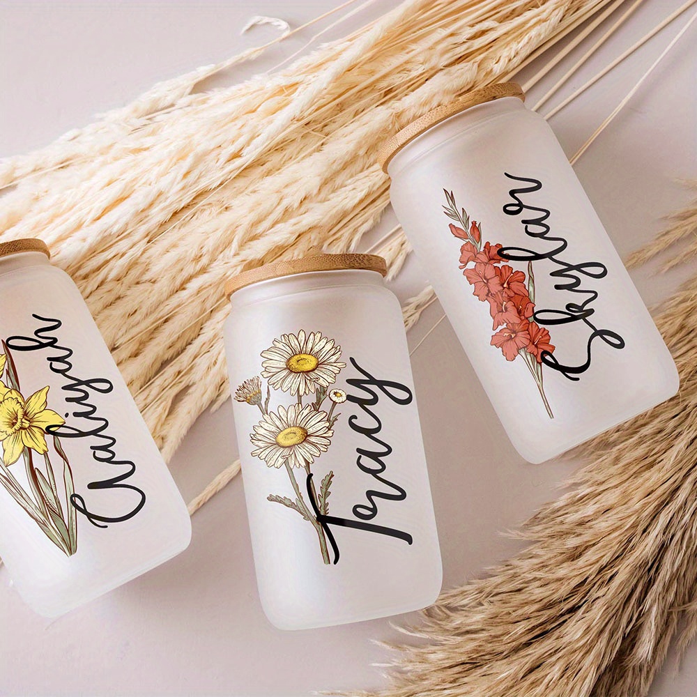 Custom Birth Flower Name Glass - Terrarium Glass Bottle recension och pris