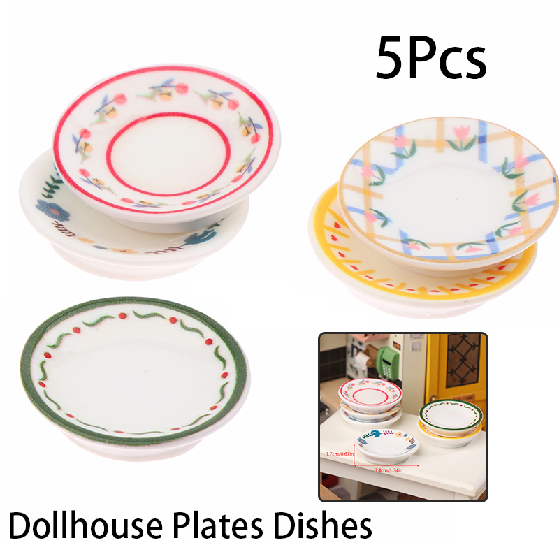 5Pcs 1/12 Dollhouse Mini Plate - Home Decor Kolkata recension och pris