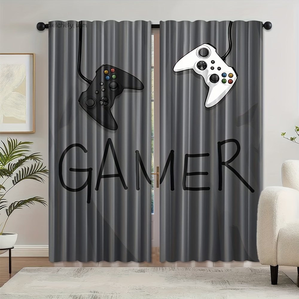 Gamer Text Controller Curtains - Home Decor Youtube Videos recension och pris
