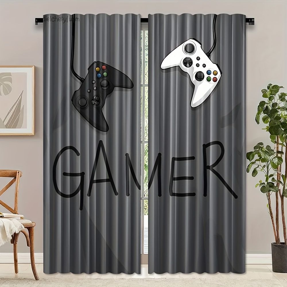 Gamer Text Controller Curtains - Home Decor Youtube Videos recension och pris