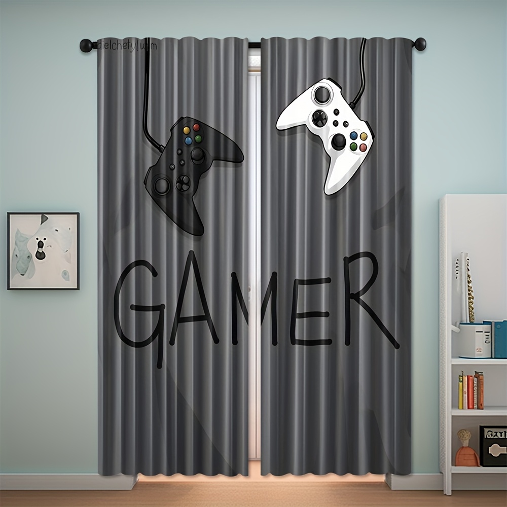 Gamer Text Controller Curtains - Home Decor Youtube Videos recension och pris