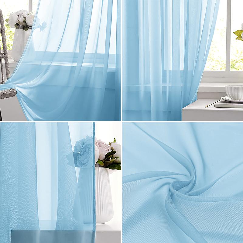 Light Blue Solid Sheer Voile W - Home Decor Wall Panels recension och pris