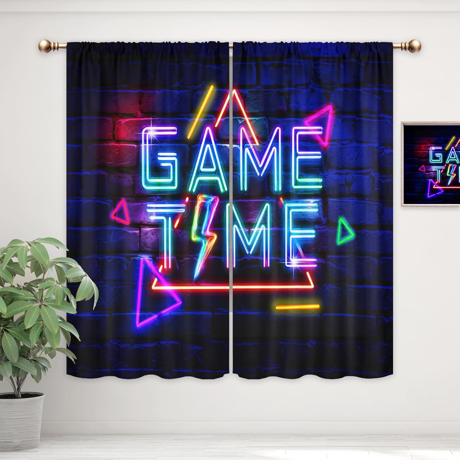 Kids Neon Gaming Curtains for  - Home Decor Youtube Videos recension och pris
