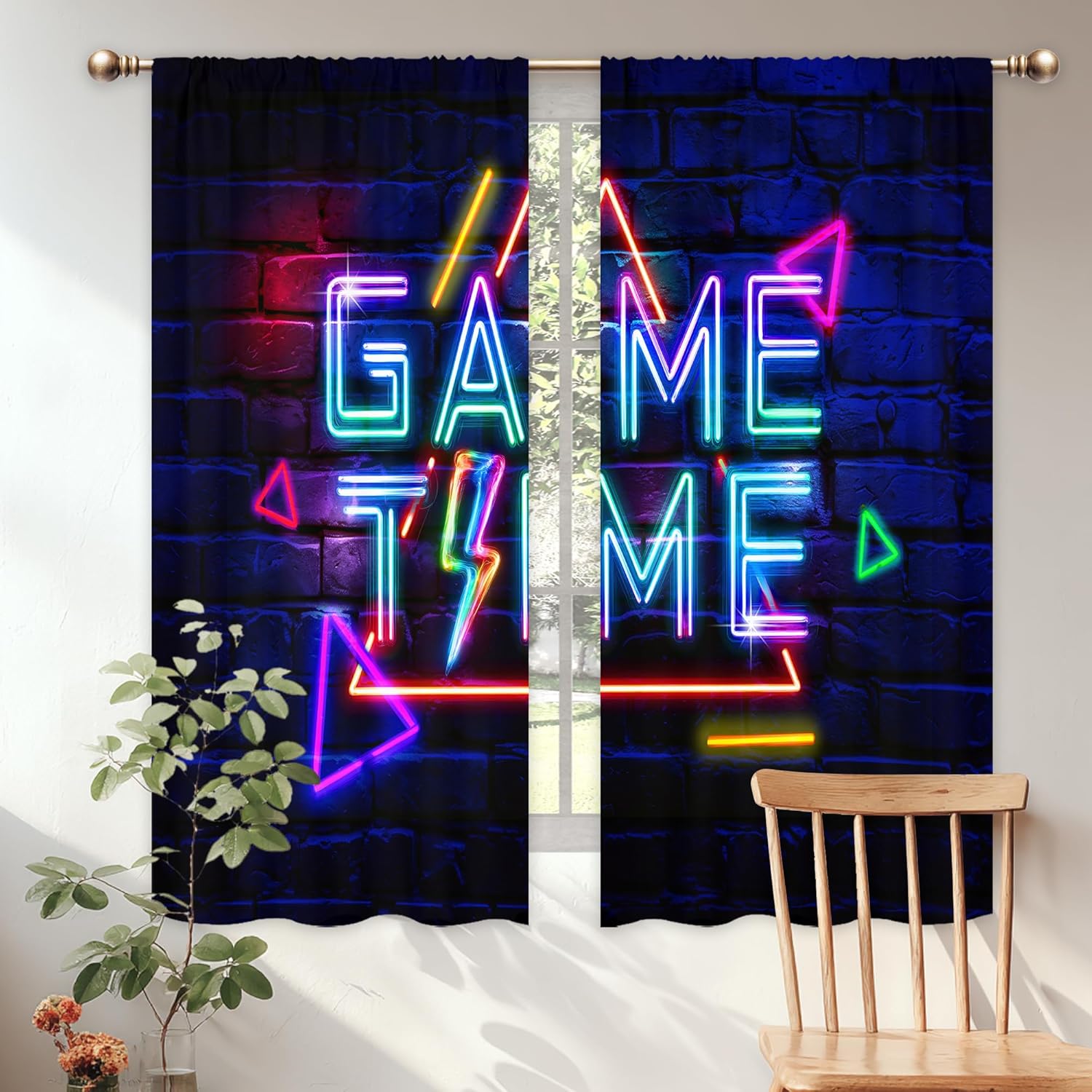 Kids Neon Gaming Curtains for  - Home Decor Youtube Videos recension och pris