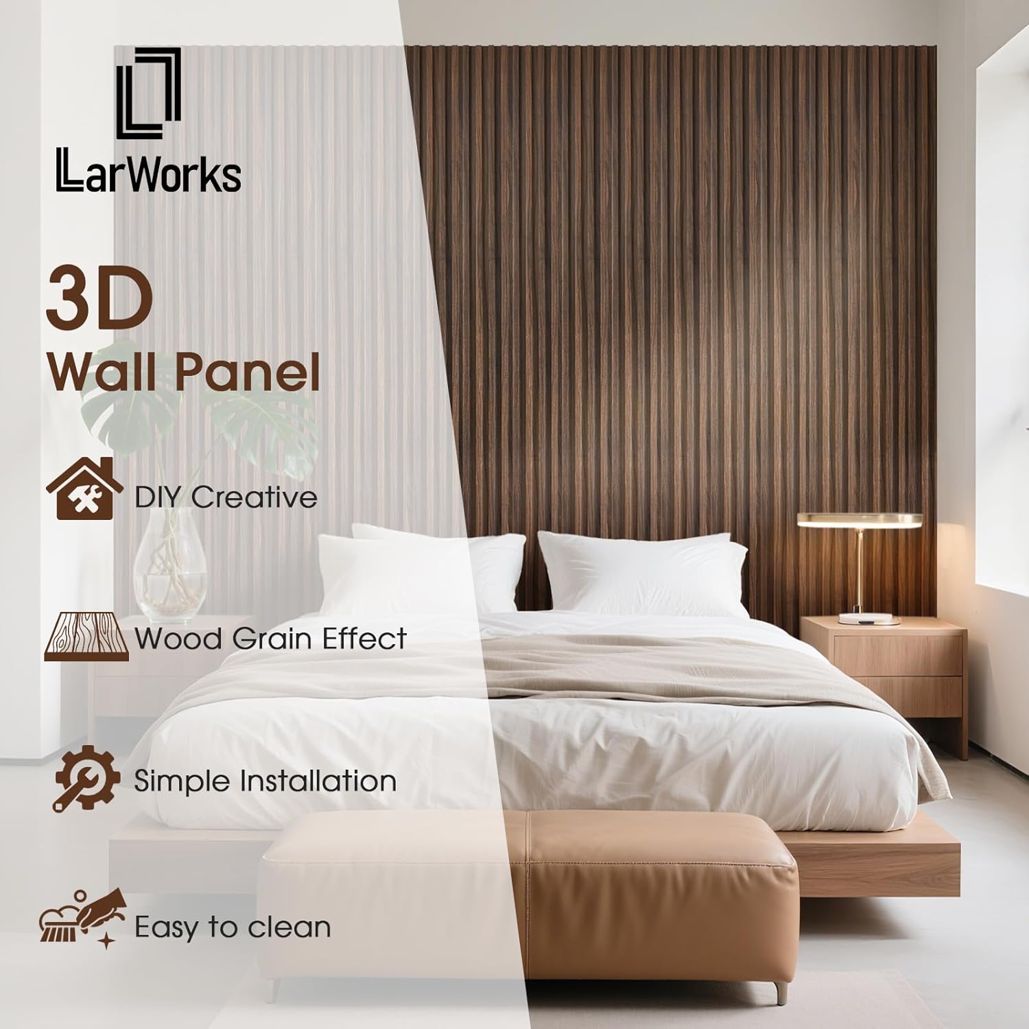 WPC Slat Wall Panels 8 Pack 96 - Home Decor Wall Panels recension och pris