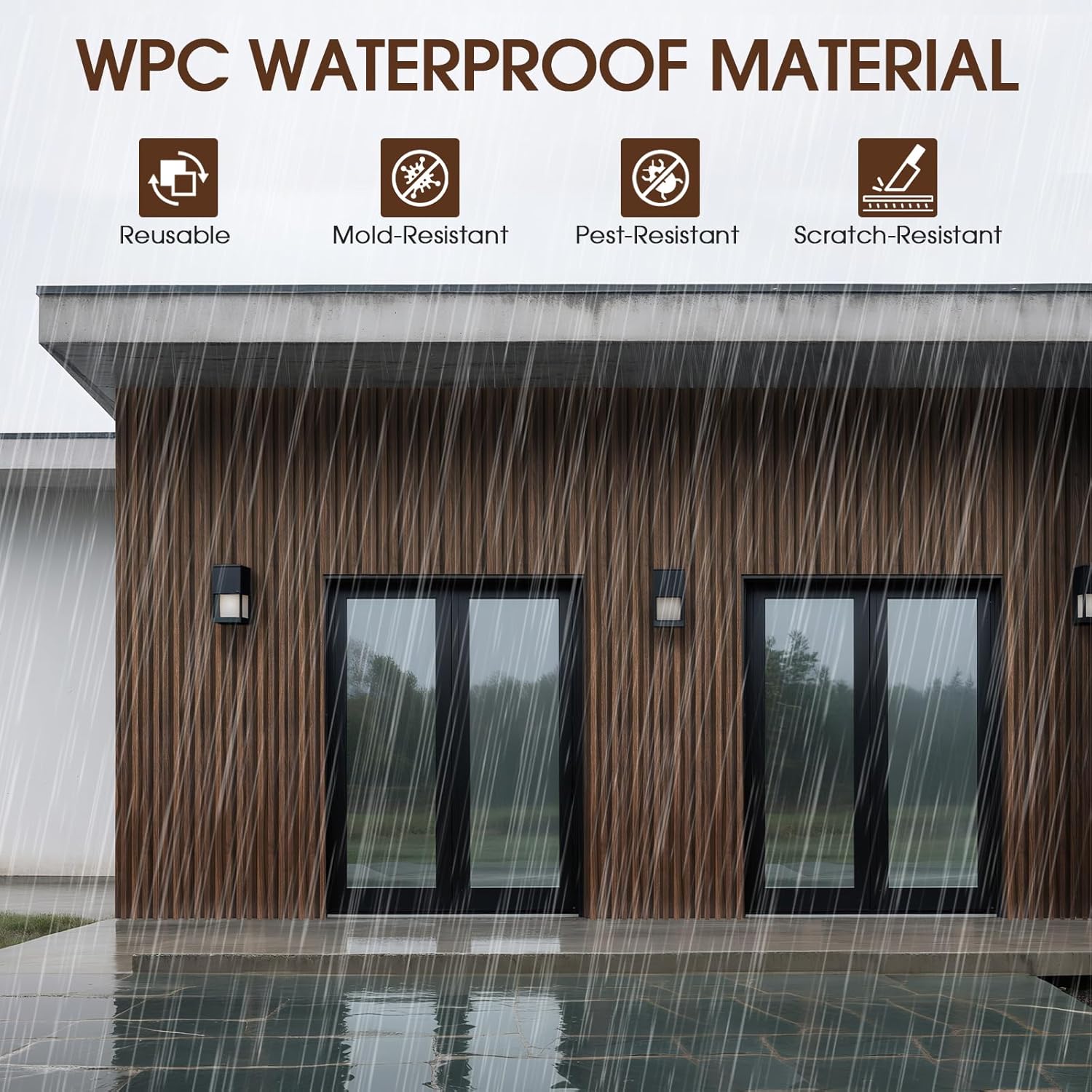 WPC Slat Wall Panels 8 Pack 96 - Home Decor Wall Panels recension och pris