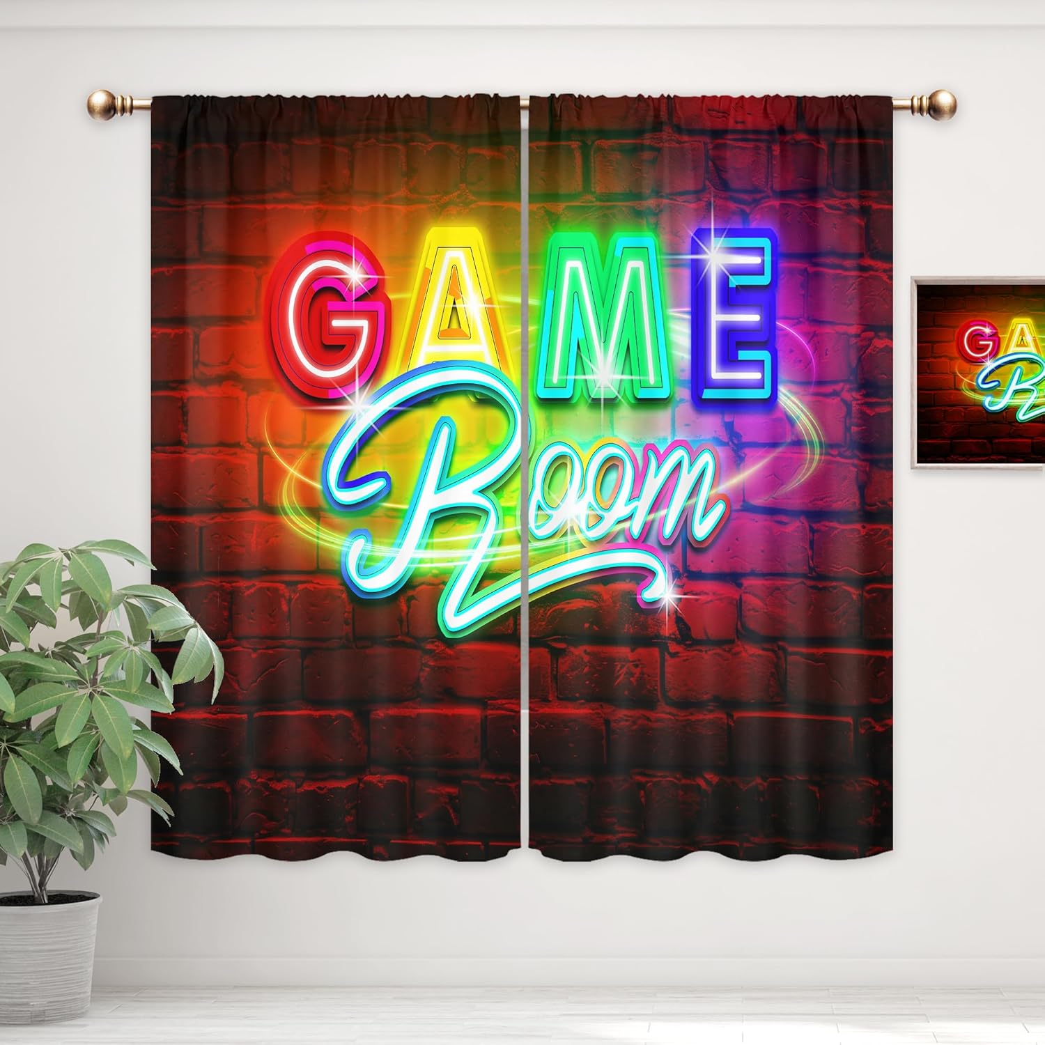 Neon Gaming Curtains, Rod Pock - Home Decor Youtube Videos recension och pris
