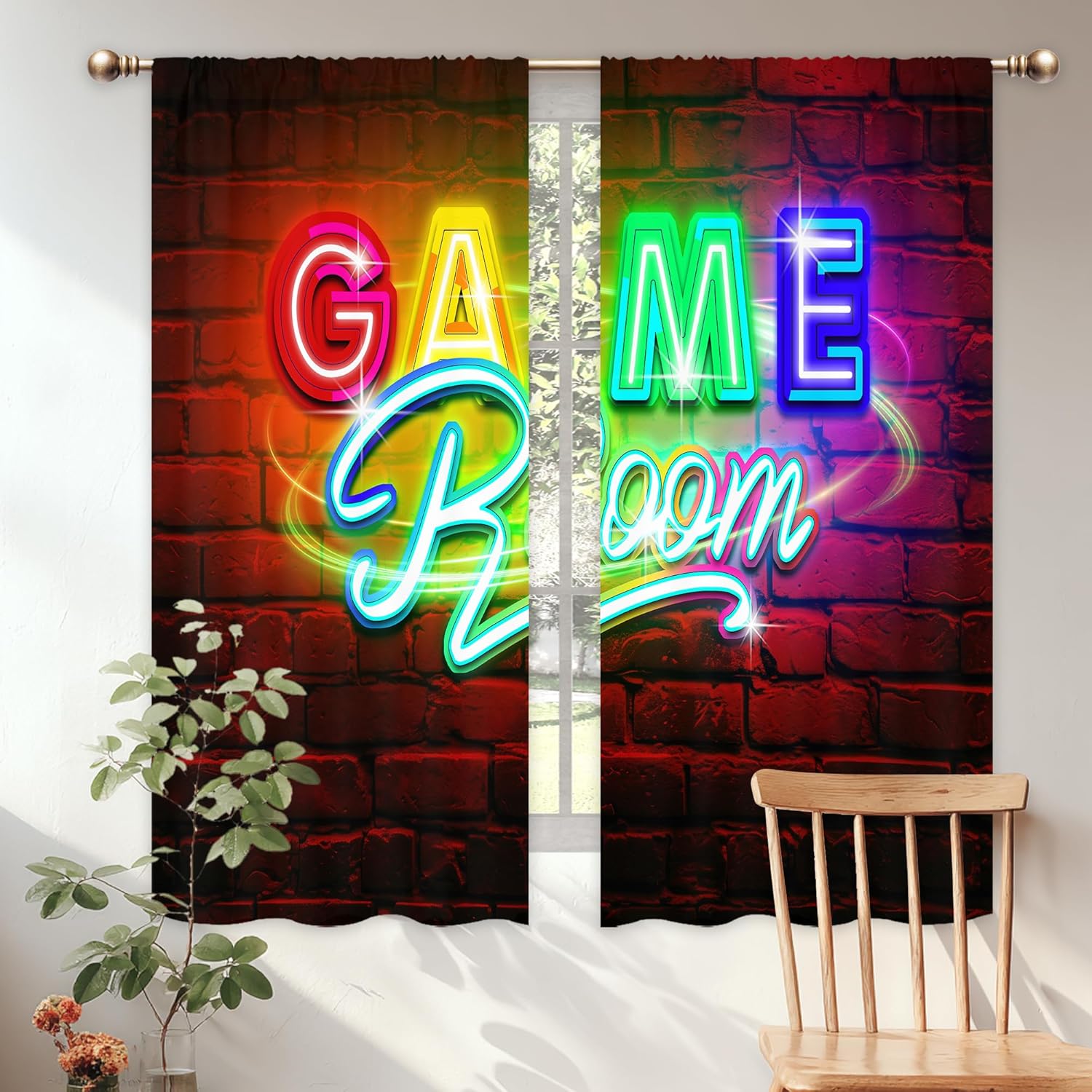 Neon Gaming Curtains, Rod Pock - Home Decor Youtube Videos recension och pris