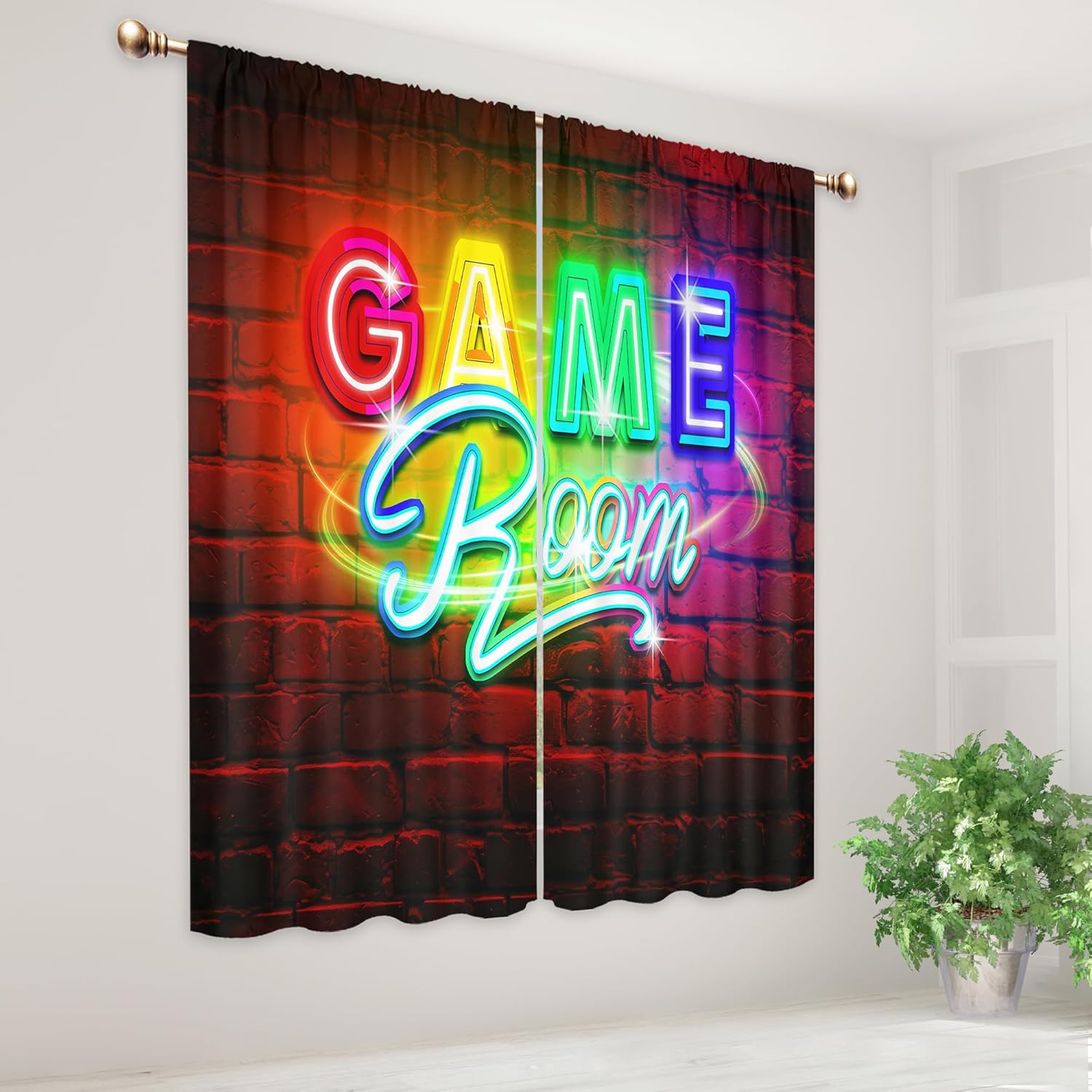 Neon Gaming Curtains, Rod Pock - Home Decor Youtube Videos recension och pris