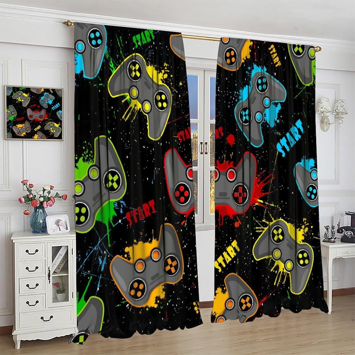 Kids Gaming Curtain for Bedroo - Home Decor Youtube Videos recension och pris