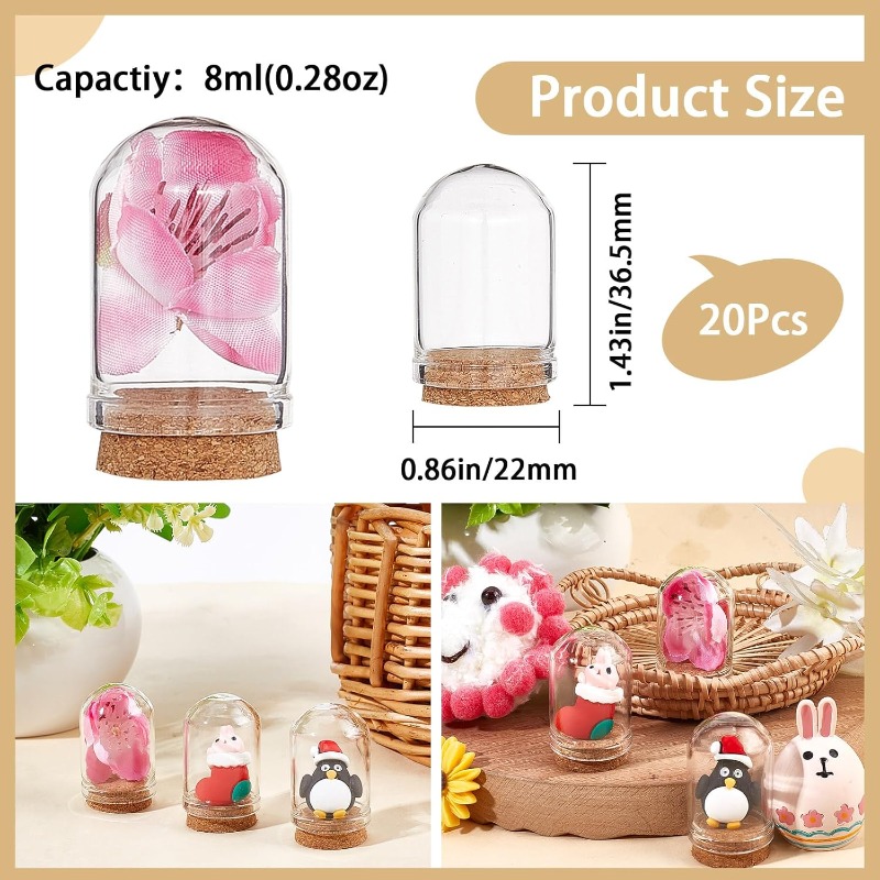 20 Sets Glass Cloche Dome Mini - Terrarium Glass Bottle recension och pris