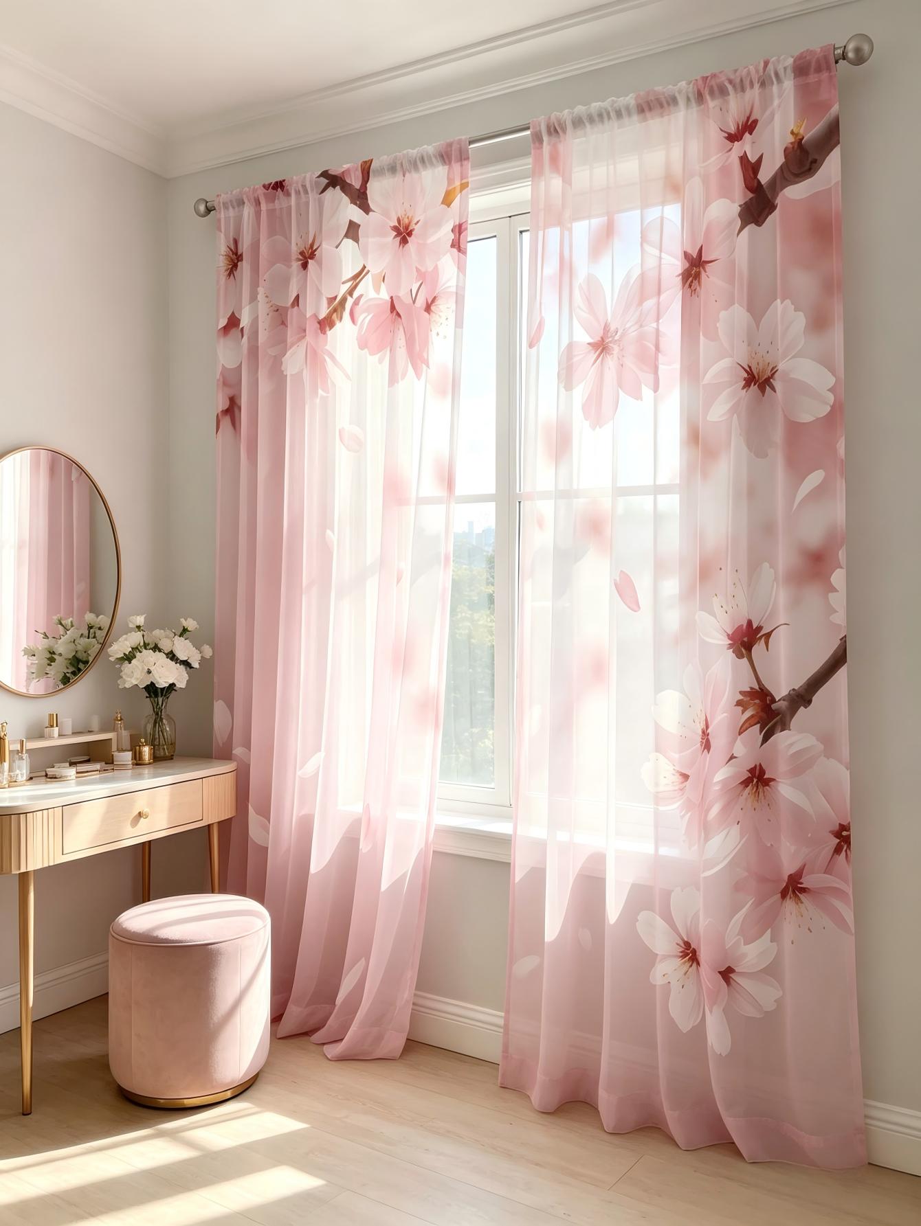 2PCS Digital Print Sheer Curta - Home Decor Wall Panels recension och pris