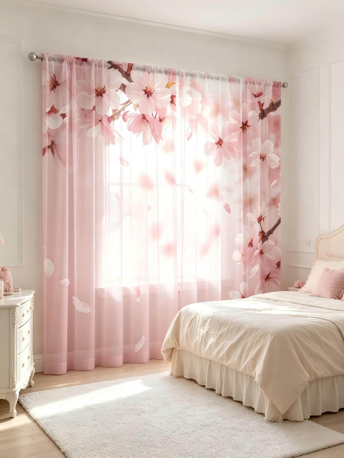 2PCS Digital Print Sheer Curta - Home Decor Wall Panels recension och pris
