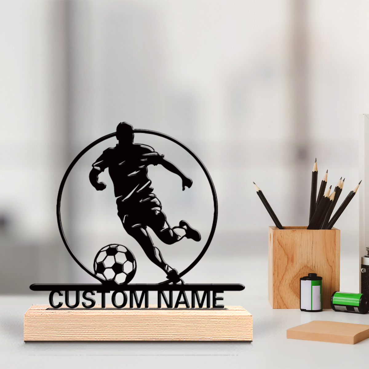 Custom Soccer Player Metal Sta - Home Decor Mod recension och pris