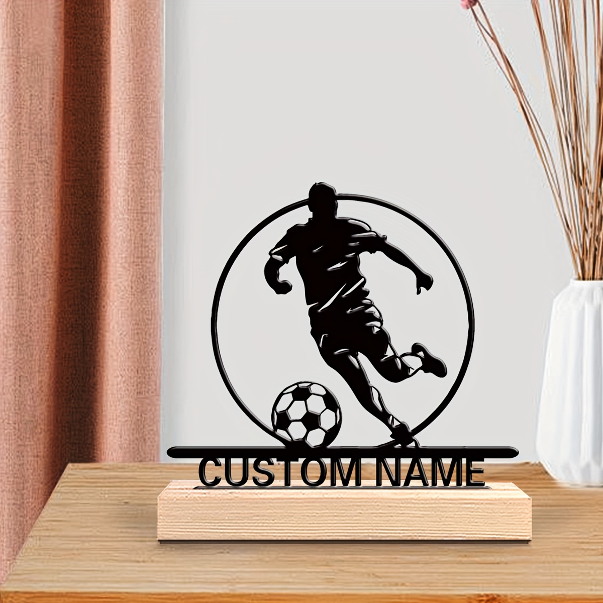 Custom Soccer Player Metal Sta - Home Decor Mod recension och pris