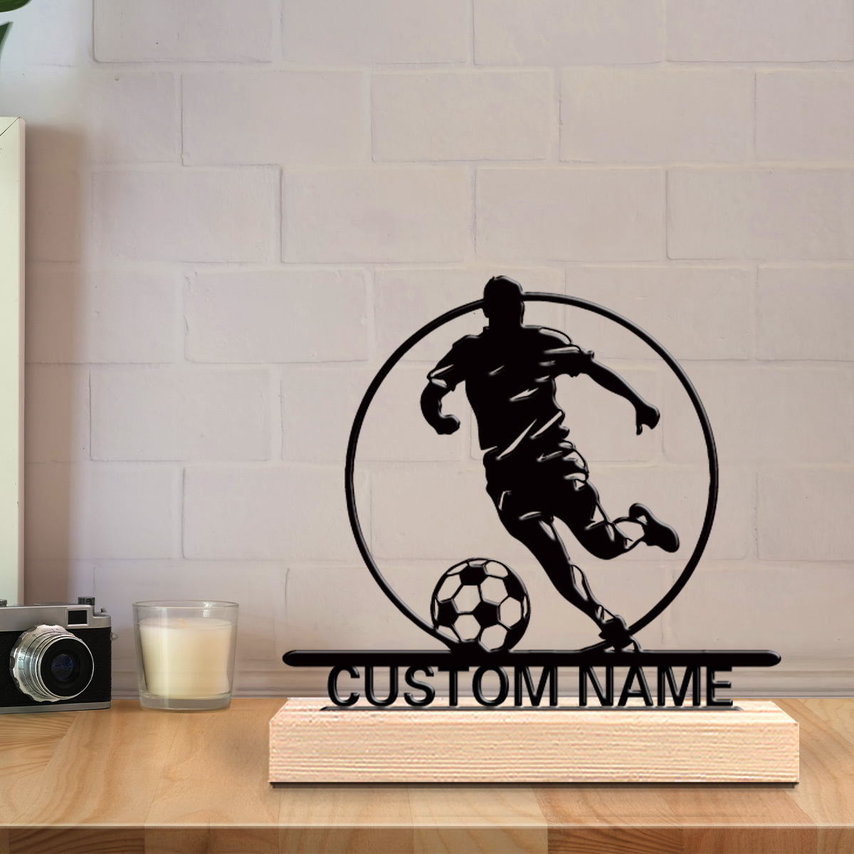 Custom Soccer Player Metal Sta - Home Decor Mod recension och pris