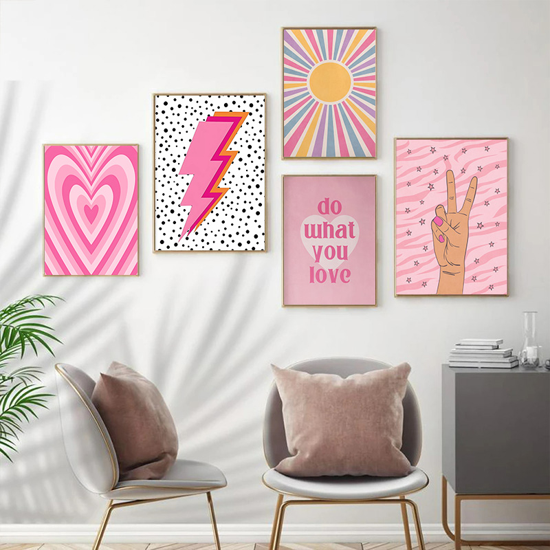 Abstract Pink Lightning Gradie - Home Decor Lovely Home recension och pris
