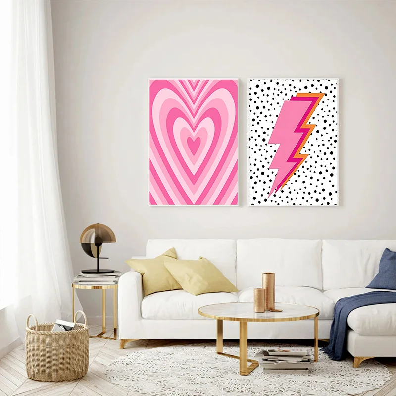 Abstract Pink Lightning Gradie - Home Decor Lovely Home recension och pris