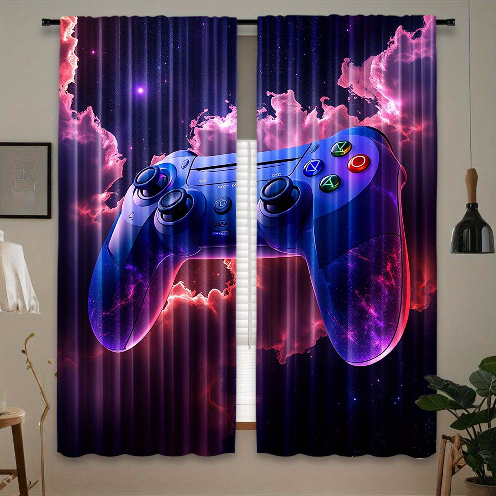 Cyberpunk Gaming Curtain Blue  - Home Decor Youtube Videos recension och pris