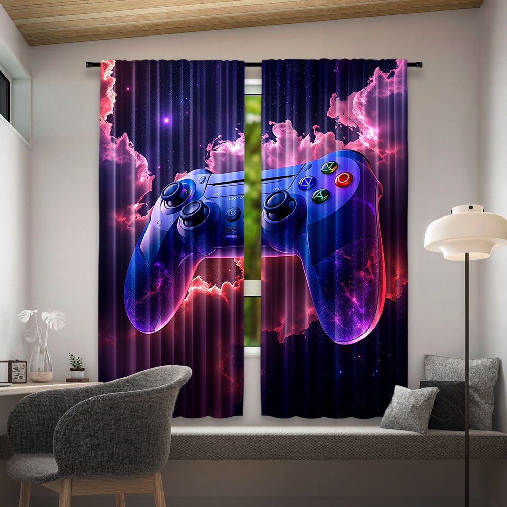 Cyberpunk Gaming Curtain Blue  - Home Decor Youtube Videos recension och pris