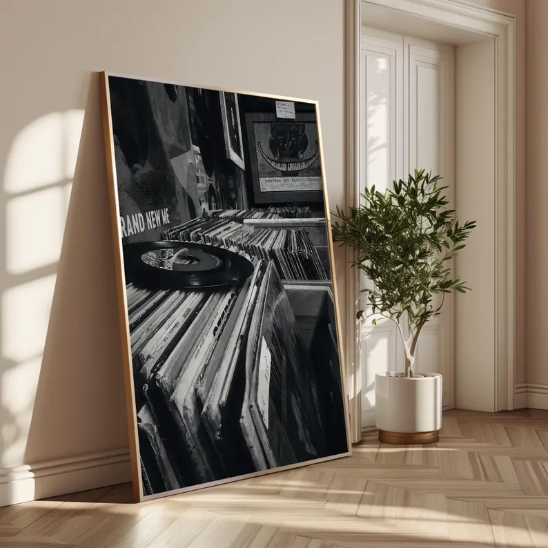 Modern Vinyl Record Store Blac - Home Decor Store recension och pris