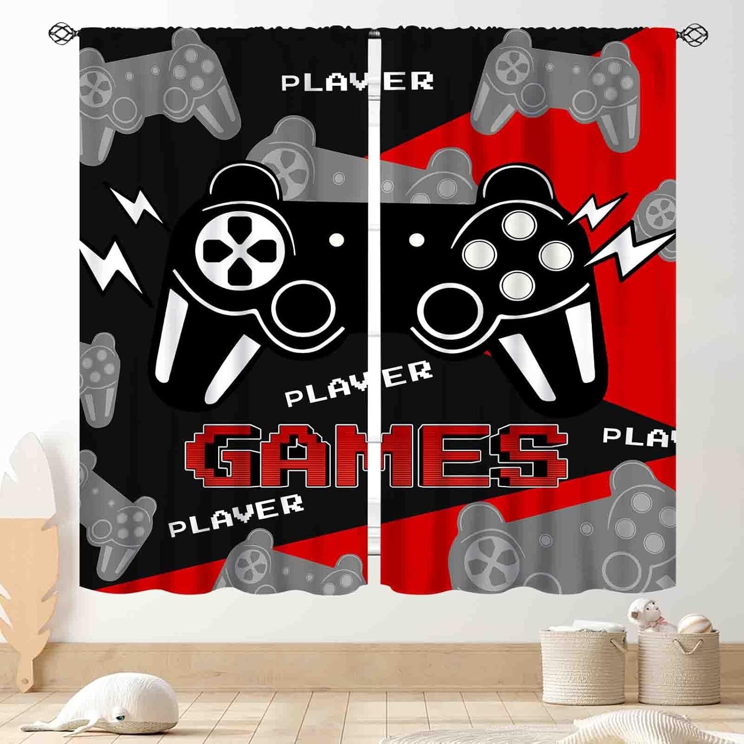 Black Red Gaming Curtains, Vid - Home Decor Youtube Videos recension och pris
