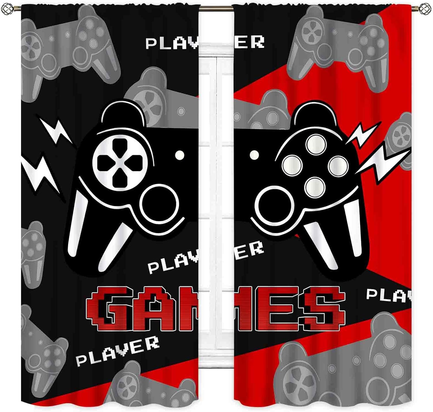 Black Red Gaming Curtains, Vid - Home Decor Youtube Videos recension och pris