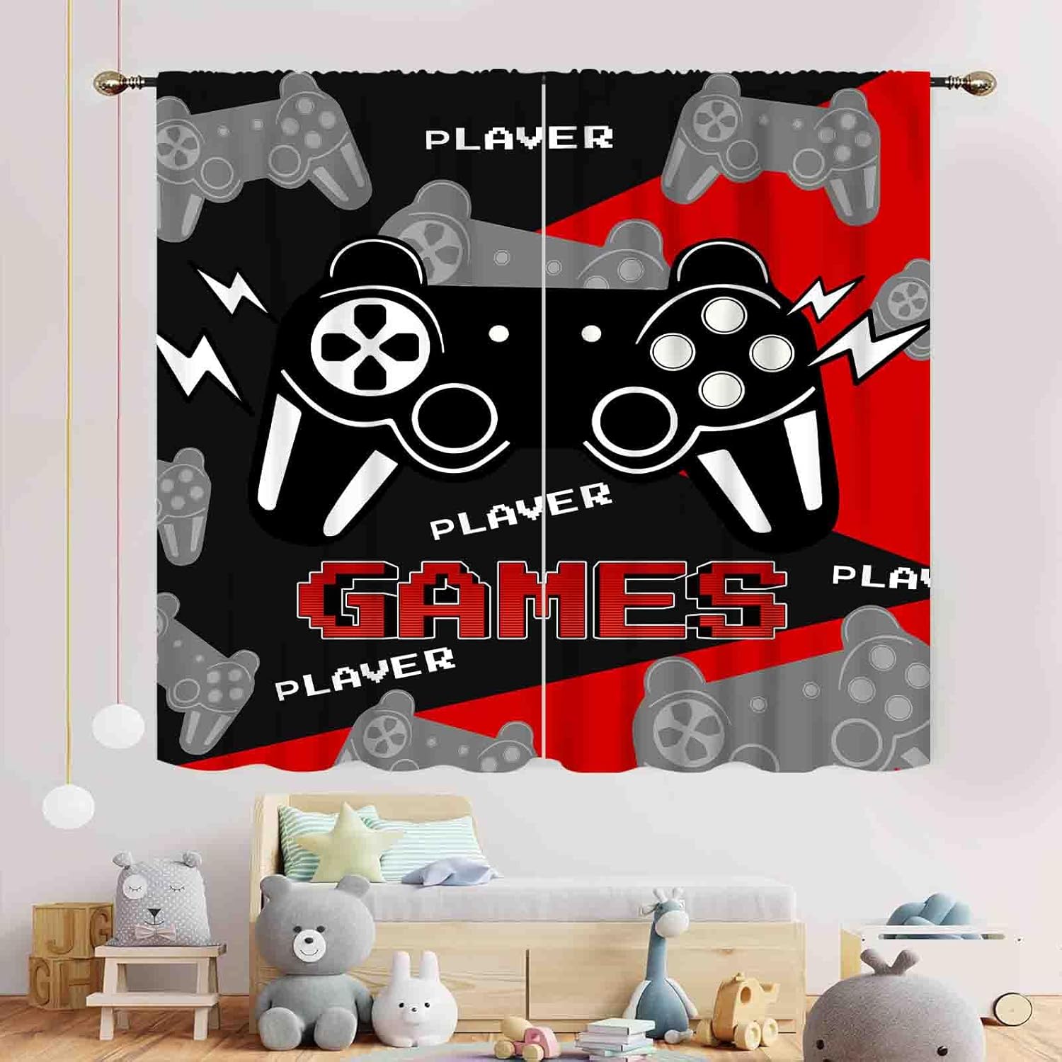 Black Red Gaming Curtains, Vid - Home Decor Youtube Videos recension och pris